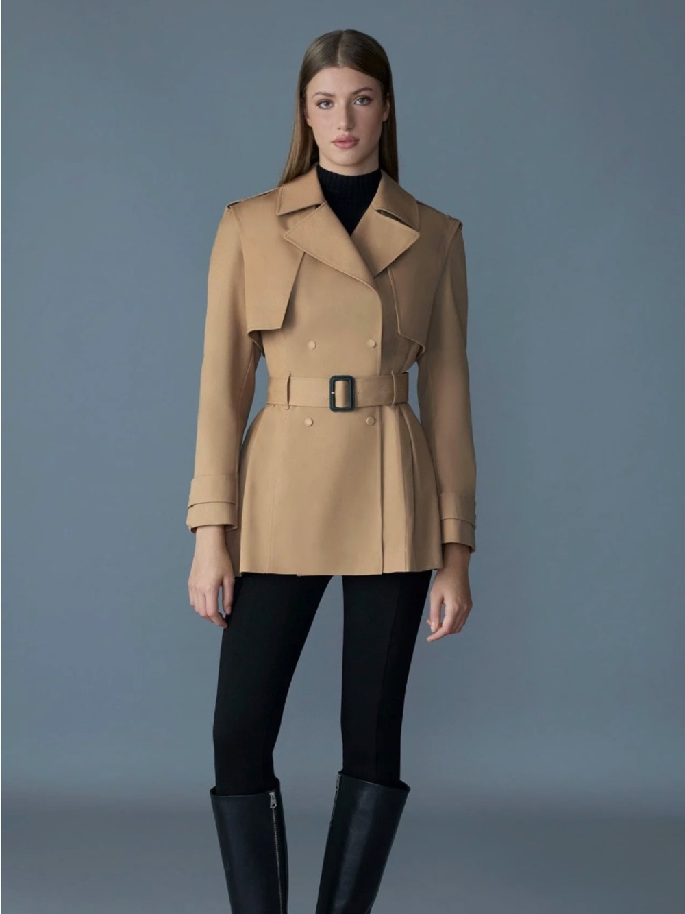 Mackage Peplum Trench Coat - Camel